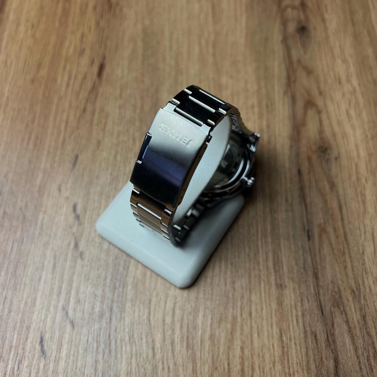 Часы мужские металлические Skmei с датой Серебристый/Черный (z062-1) - фото 4 Часы мужские металлические Skmei с датой Серебристый/Черный (z062-1) - фото 4