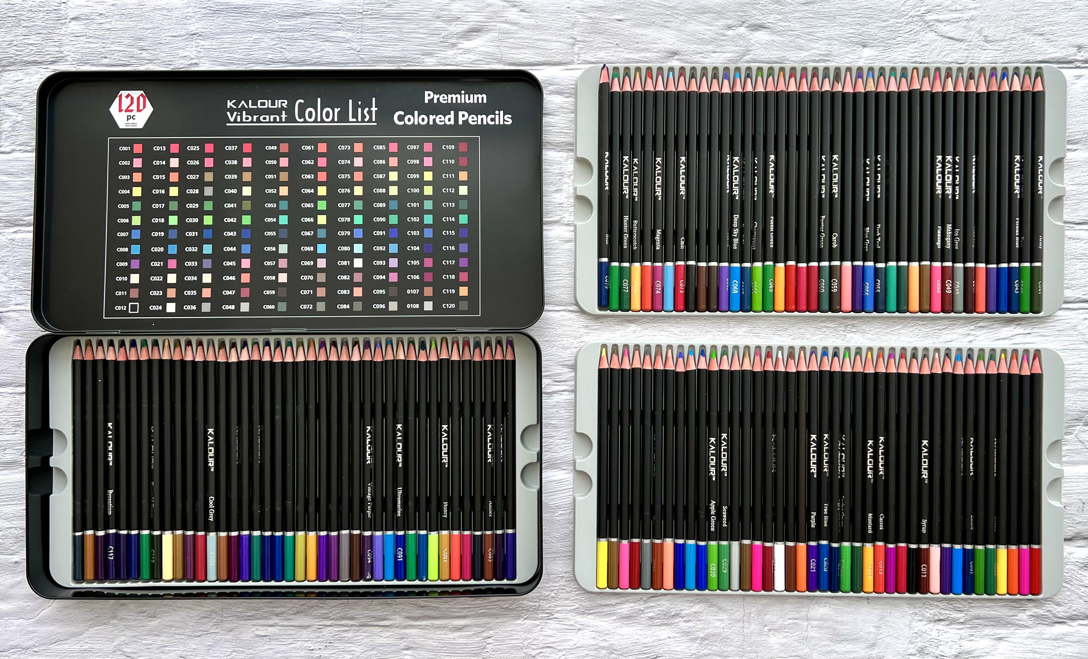 Набір олівців у металевому пеналі Kalour 120 кольорів великий - фото 2 Набір олівців у металевому пеналі Kalour 120 кольорів великий - фото 2