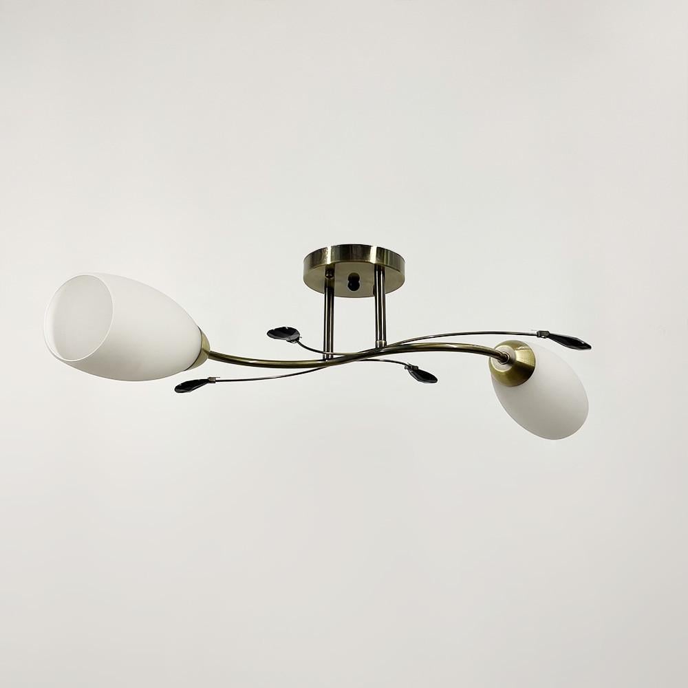 Люстра на 2 белых плафона в цветочных мотивах (91062/2)