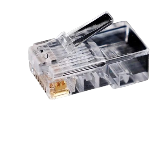 Коннектор проходной RJ-45 многожильный обжимной для крученой и цельной жилы Cat 5e (000000180)