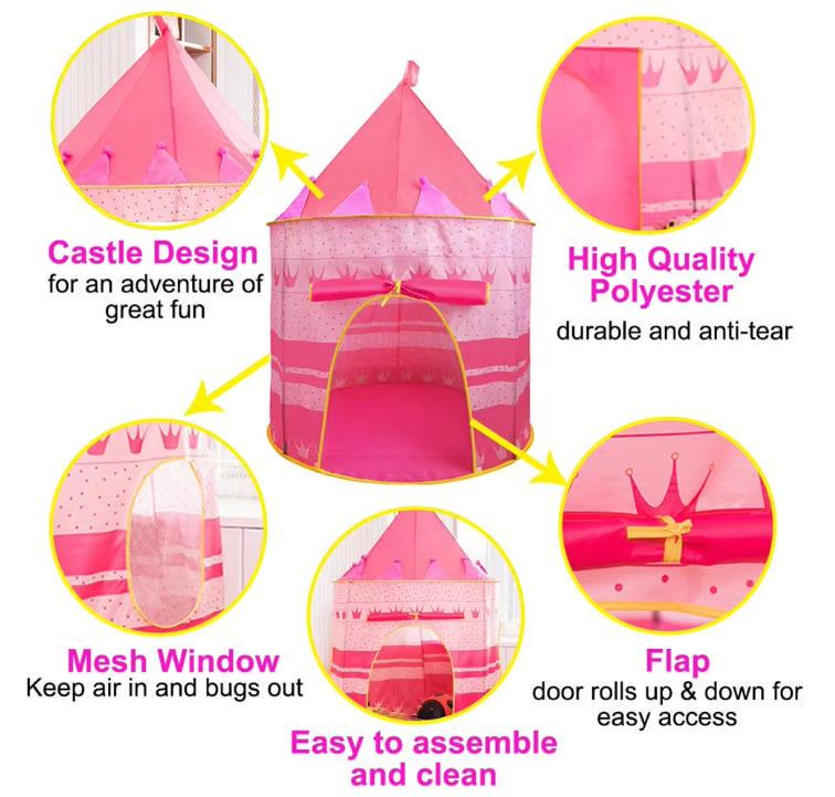 Намет-будиночок для дівчинки Замок Рожевий (2472511913) - фото 5 Намет-будиночок для дівчинки Замок Рожевий (2472511913) - фото 5