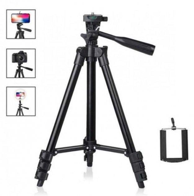 Штатив для телефону Tripod 3120 з тримачем та чохлом Чорний (ftlx-841) - фото 3