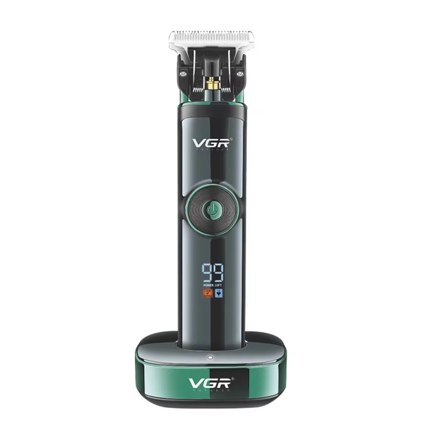 Машинка для стрижки аккумуляторная VGR V-671 4 насадки 2500 mAh LED display Black (613672)