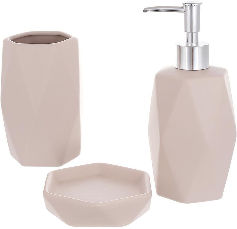 Набор аксессуаров Bright для ванной керамика 3 пр. Бежевый мокко