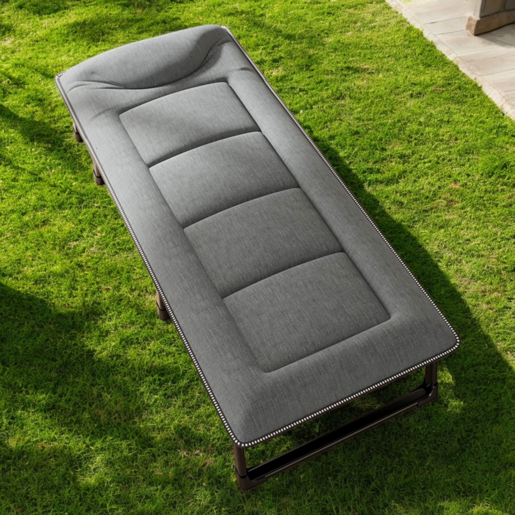 Шезлонг раскладной WCG FB-S14 с матрасом и подушкой Черно-серый (FB-S141)