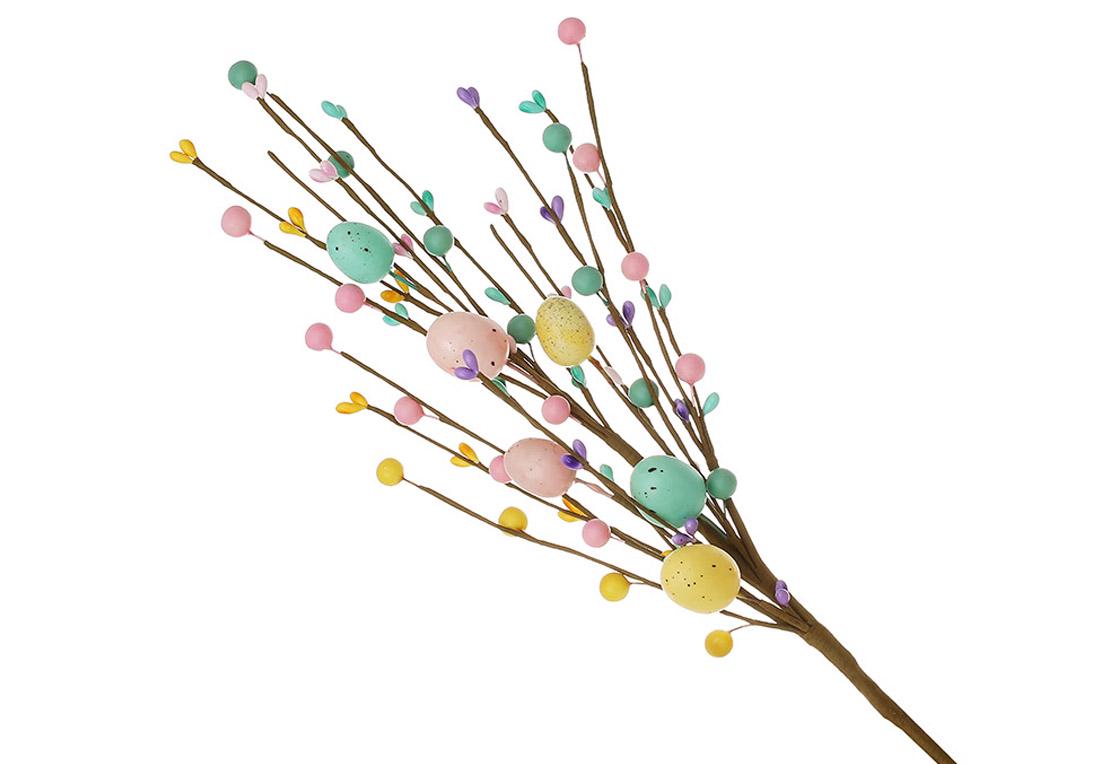 Декоративна гілка з яйцями 17x47 см (H39-097)