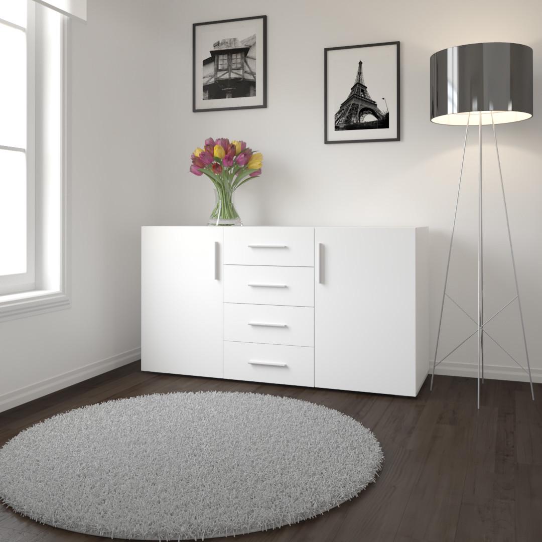 Комод на 4 шухляди та з дверцятами FST-04 1500х520х840 мм Білий