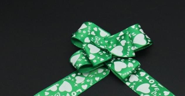 Бант подарочный на затяжках с рисунком 8х5 см Зеленый (1124848686)