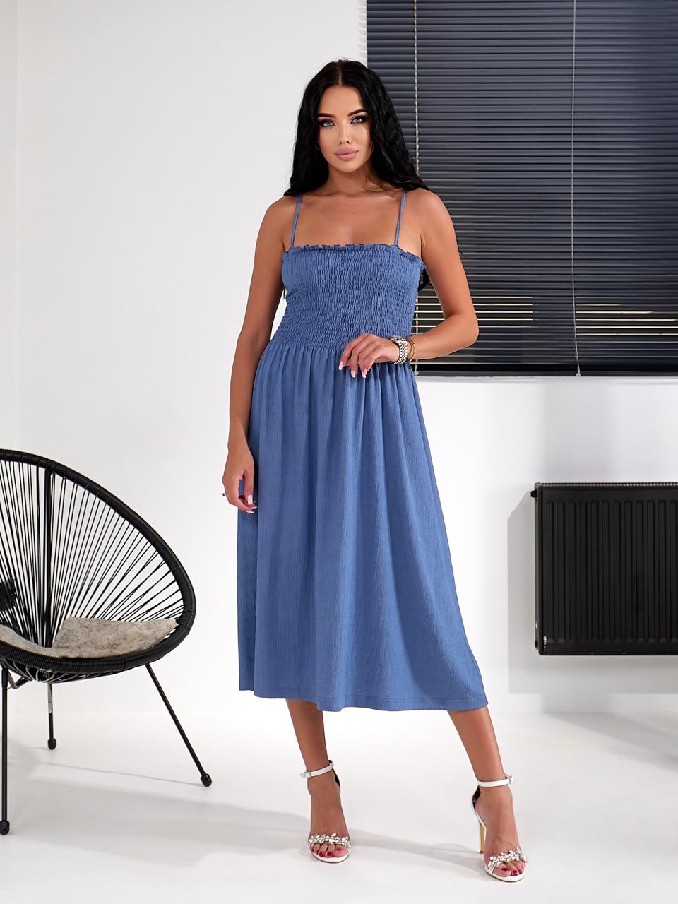 Сарафан жіночий літний Sarko Дріада жатка M/L Холодна лаванда (00015) - фото 2 Сарафан жіночий літний Sarko Дріада жатка M/L Холодна лаванда (00015) - фото 2