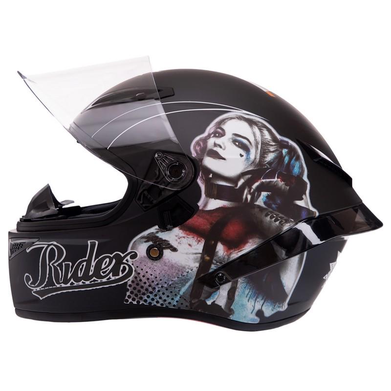 Мотошлем Zelart QKE HARLEY QUINN M-9545 XL Черный/Белый (DR008611) - фото 9