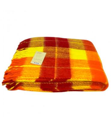 Плед шерстяной Vladi Эльф Комфорт 170х210 см Желто-красно-бордовый