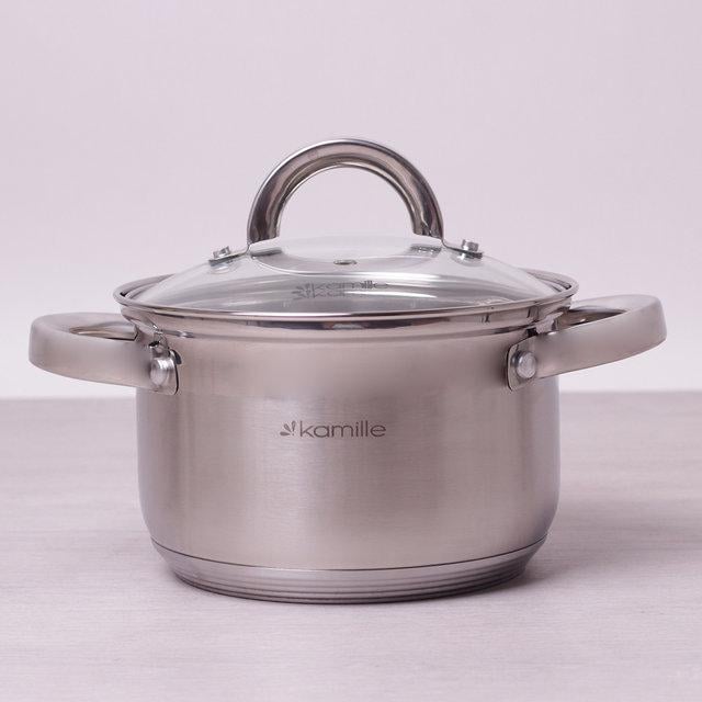 Кастрюля Kamille Mystery 1,5 л со стеклянной крышкой (KM-5616S)