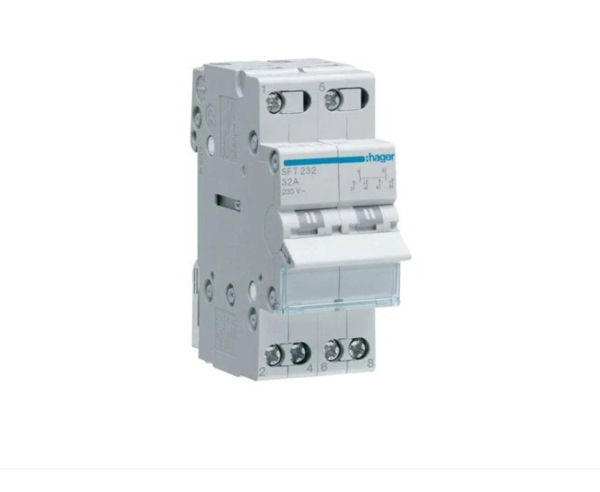 Перемикач Hager I-0-II із загальним виходом зверху 32 А/230 В SFT232 (Х2570)