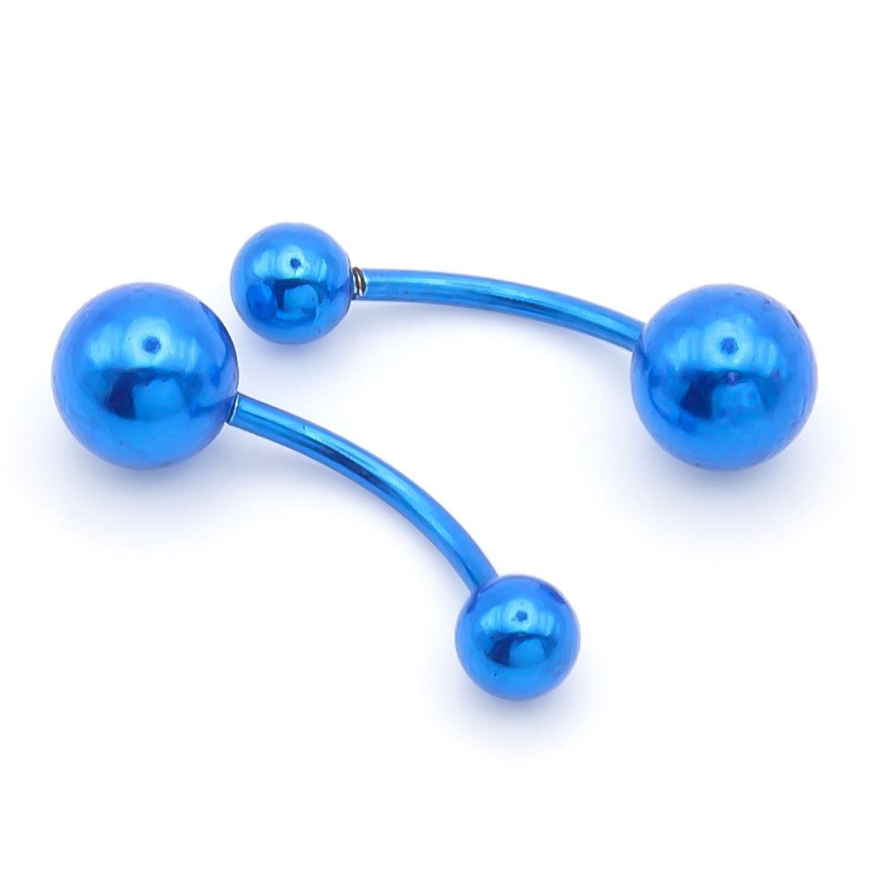 Серьга для пирсинга Банан шарик 12х4/6х1 мм 1 шт. Синий (ПС0406б20)
