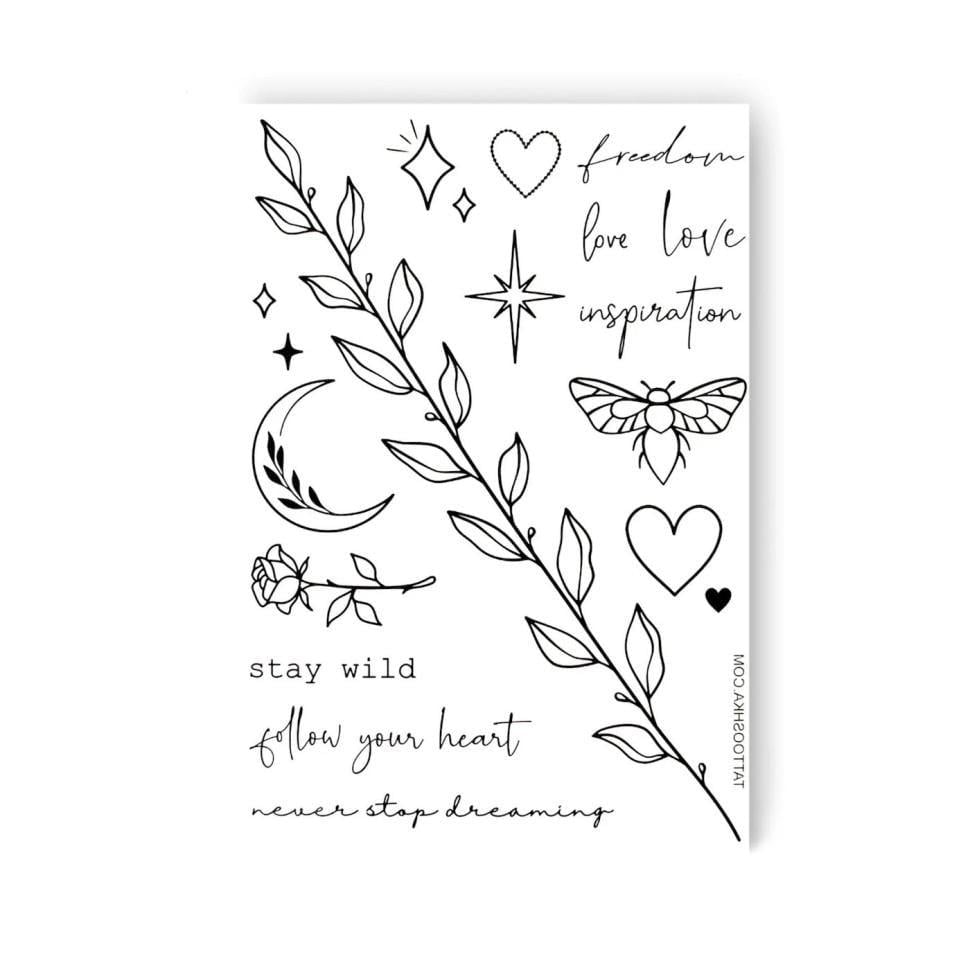 Набір тату тимчасових FREEDOM LOVE (LB-100)