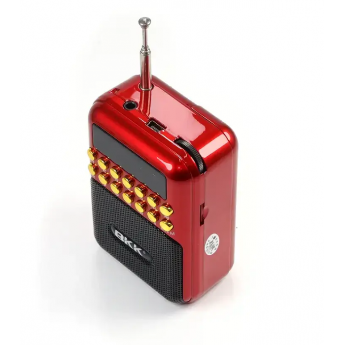 Радіоприймач на акумуляторі FM USB MicroSD Червоний (50935) - фото 3