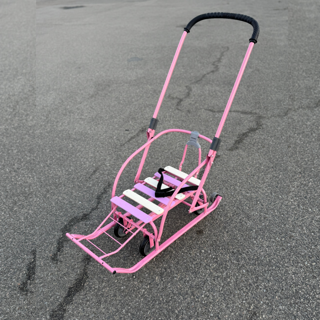 Санки-трансформер дитячі з колесами Мрія LUX 2026 Рожевий