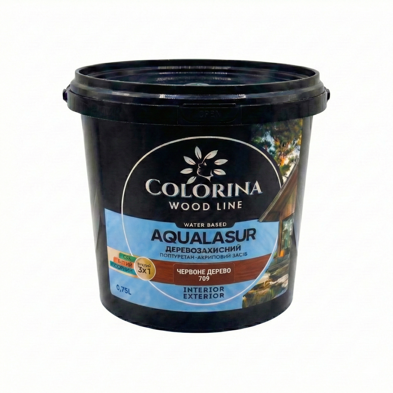 Лазур Colorina AQUALASUR 0,75 л Червоний дерево (709)