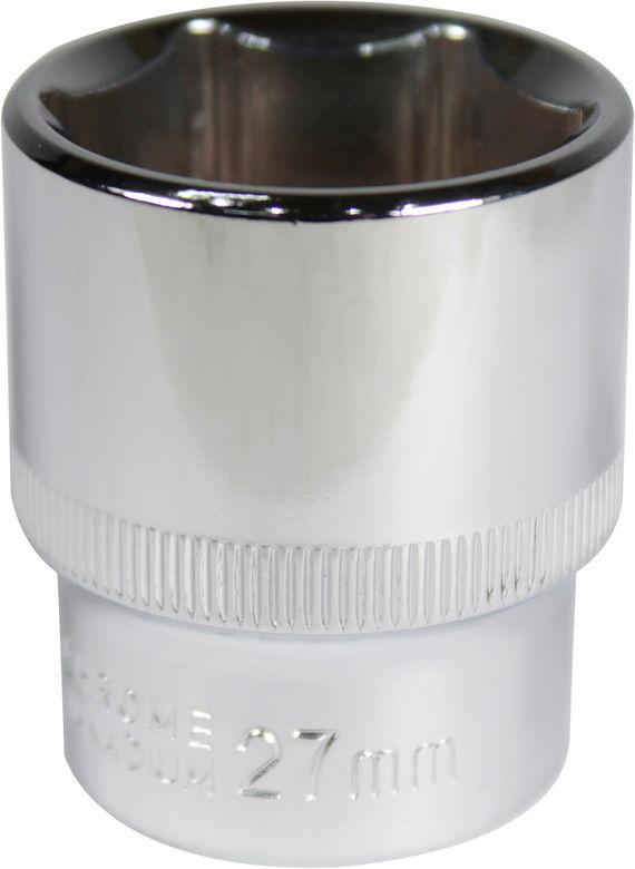 Головка торцева низька шестигранна Intertool 1/2 27 мм Хром ванадіум (ET-0027)