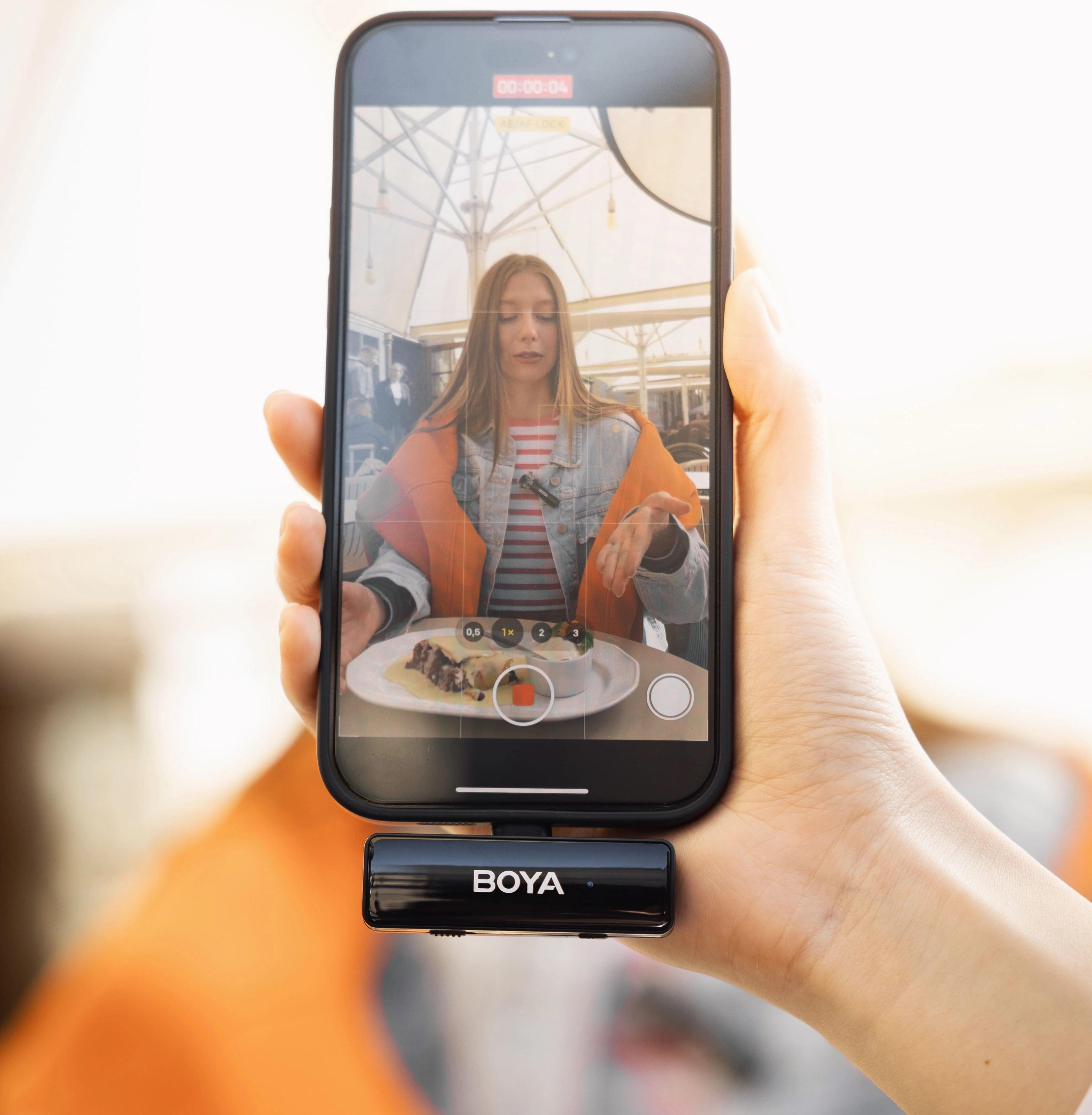 Микрофон петличный Boya Boyalink A2 для iPhone/Android/видеокамеры беспроводной (50029) - фото 5 Микрофон петличный Boya Boyalink A2 для iPhone/Android/видеокамеры беспроводной (50029) - фото 5