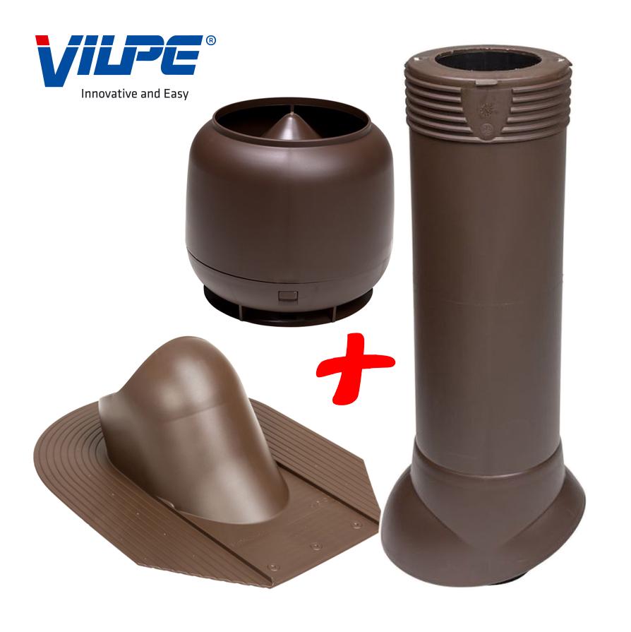 Вихід фанової труби Vilpe для бітумної черепиці утеплений Ø 110 мм 500 мм 8017 Коричневий (30131878) - фото 4