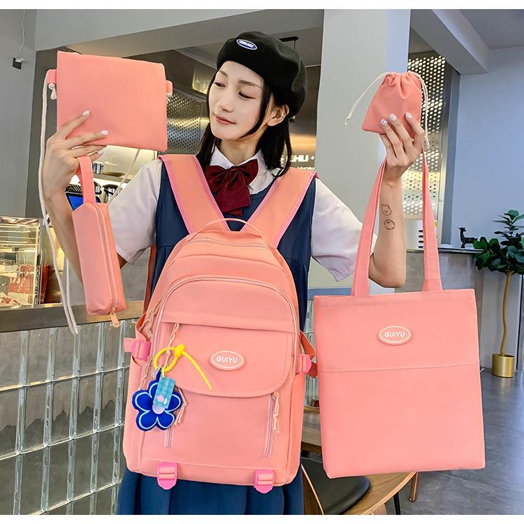 Шкільний рюкзак для дівчинки GUIYU 5в1 5-11 клас Рожевий (27668075) - фото 8