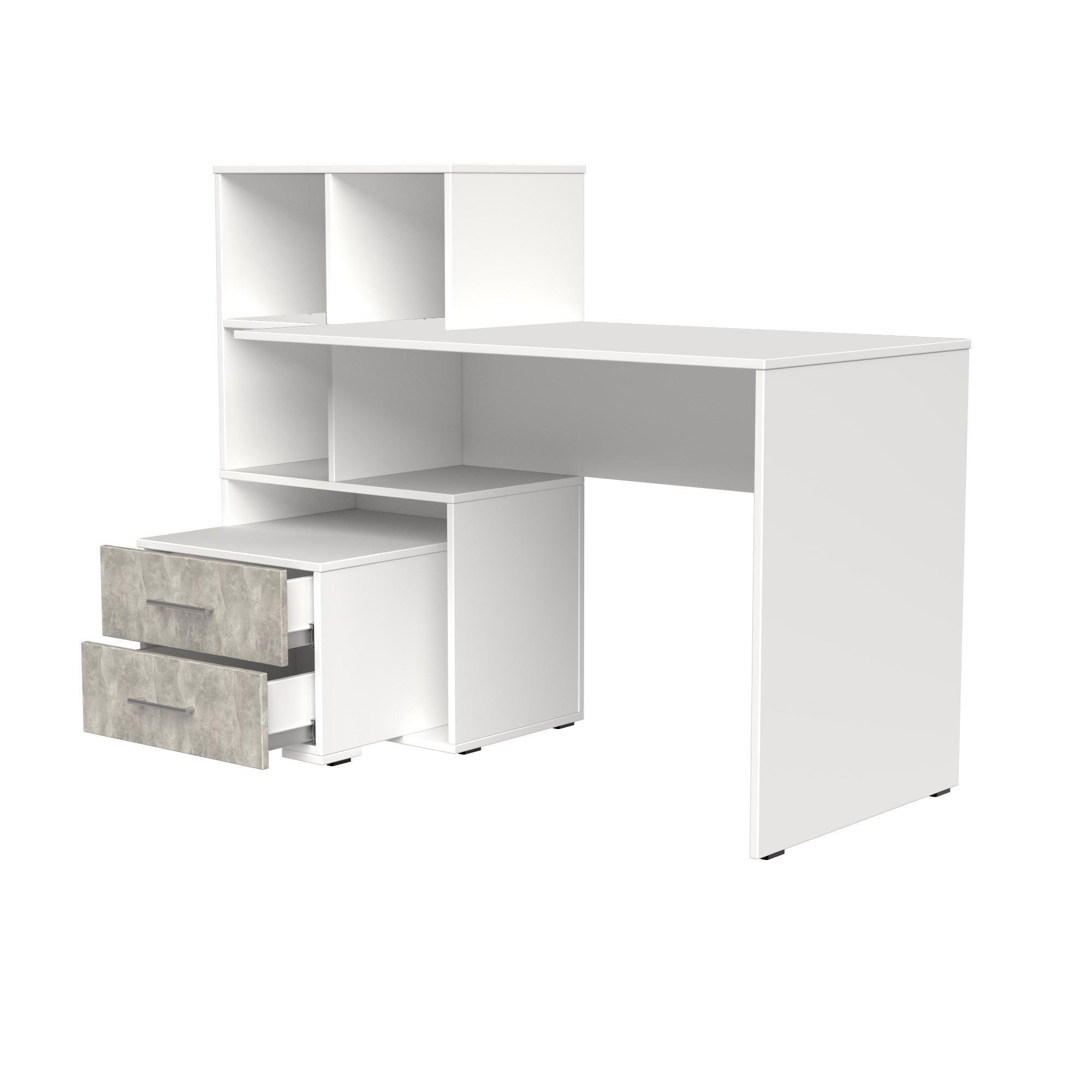 Стіл письмовий СП9 2Я SENAM 1040х1300х600 мм корпус ДСП Білий фасад ДСП Ательє світлий - фото 4 Стіл письмовий СП9 2Я SENAM 1040х1300х600 мм корпус ДСП Білий фасад ДСП Ательє світлий - фото 4