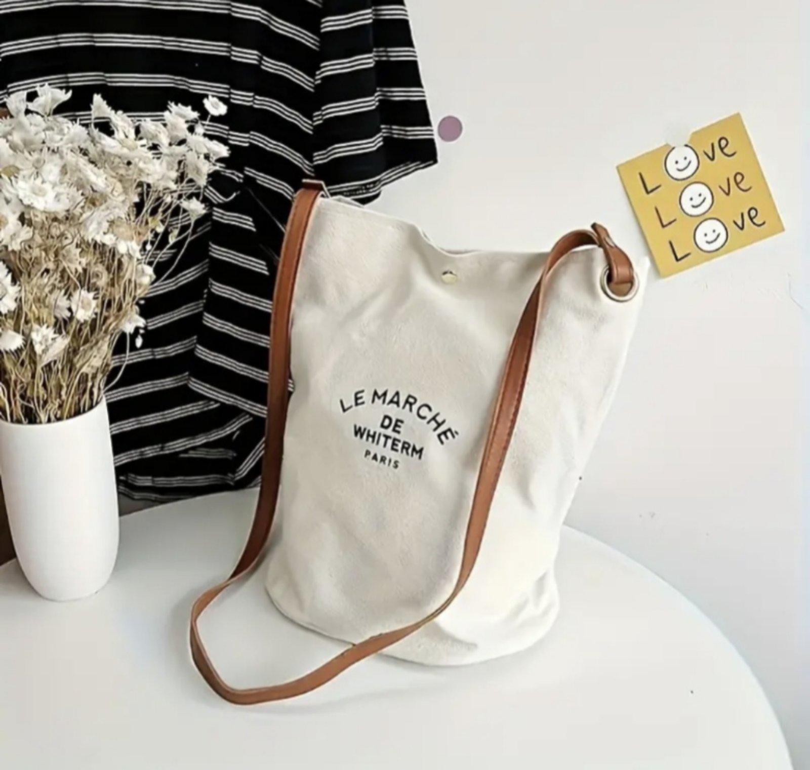 Сумка Le marche полотняна Білий (00219)