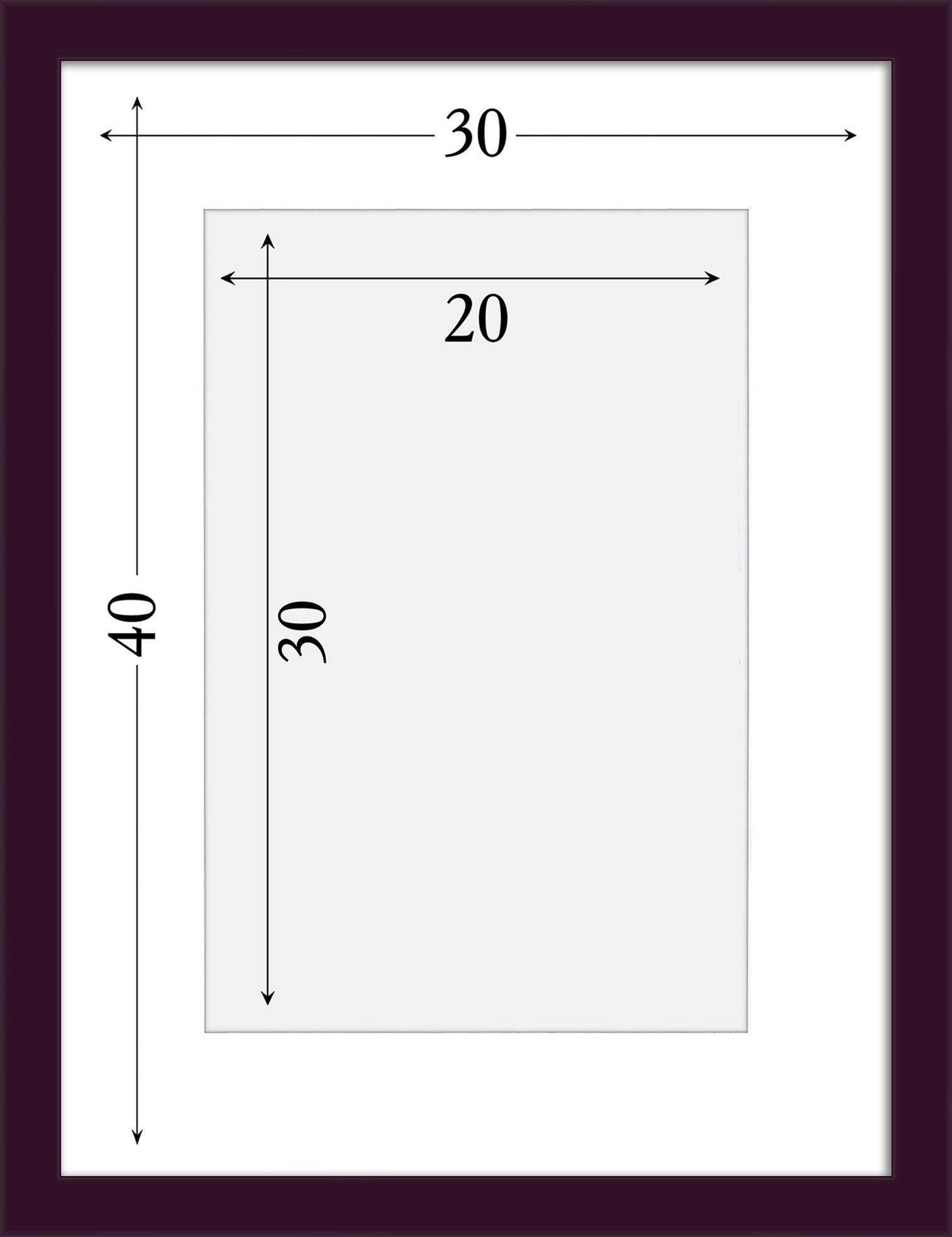 Фоторамка деревянная EmojiFrame 30х40 см под фото 20х30 см AH2220-02 пластиковое стекло 0,8 мм паспарту Фиолетовый - фото 6