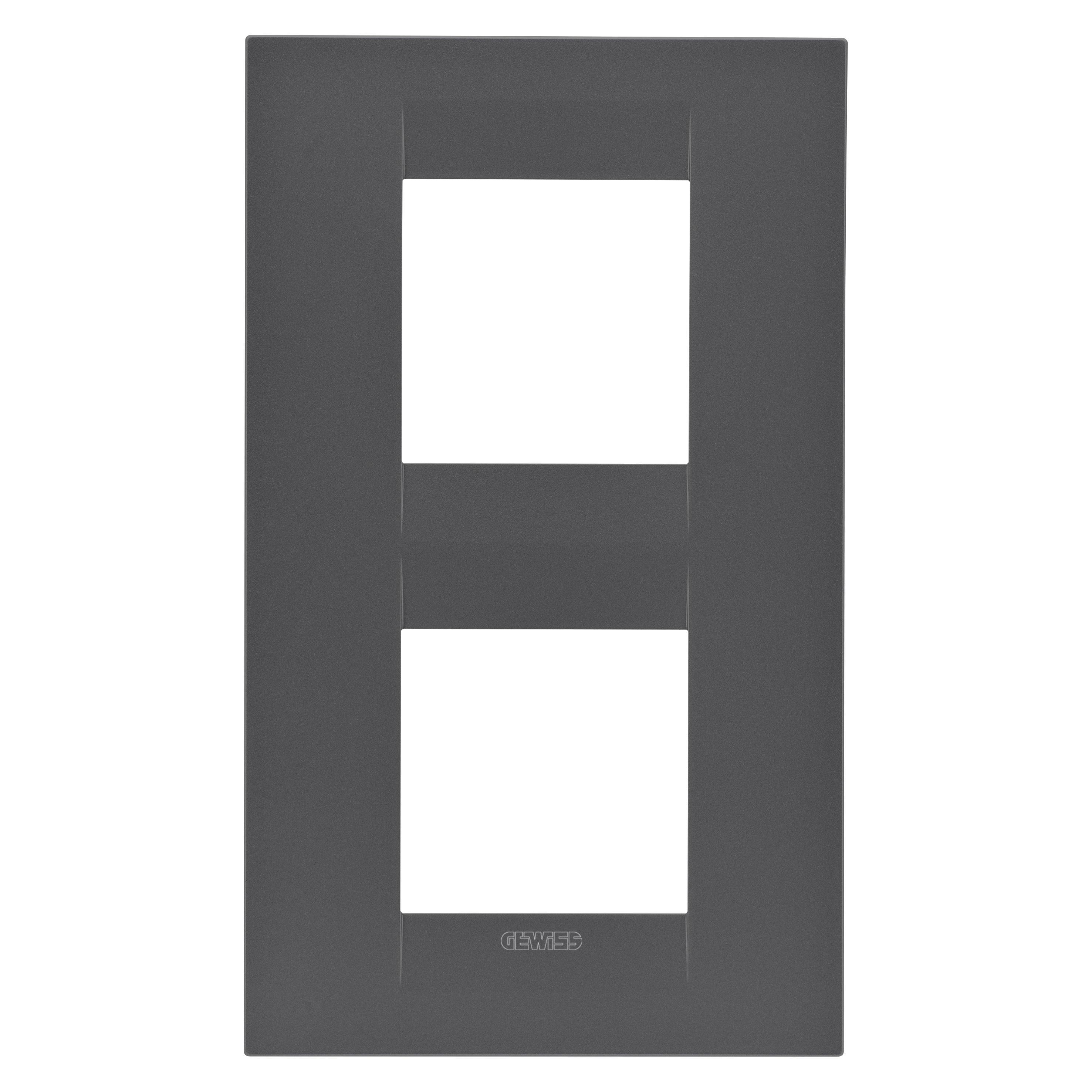 Рамка двомісна Gewiss Chorusmart GEO вертикальна технополімер Чорний сатиновий (GW16424VN)