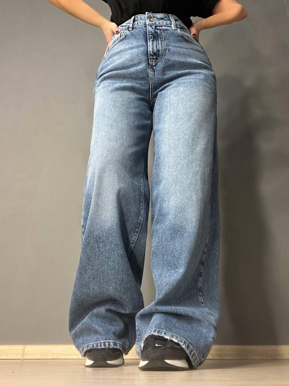 Джинси жіночі ZEO Basic 4635 WIDE LEG palazzo jeans висока посадка широкі довгі р. 40 Світло-синій (3671) - фото 4 Джинси жіночі ZEO Basic 4635 WIDE LEG palazzo jeans висока посадка широкі довгі р. 40 Світло-синій (3671) - фото 4