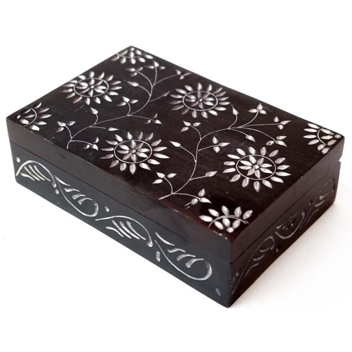 Шкатулка для бижутерии Цветы каменная (9170361)