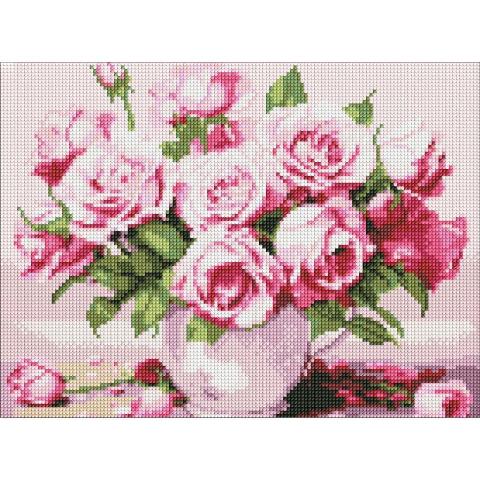 Алмазная мозаика Ideyka Розовые розы 30х40 см (AMO7906)