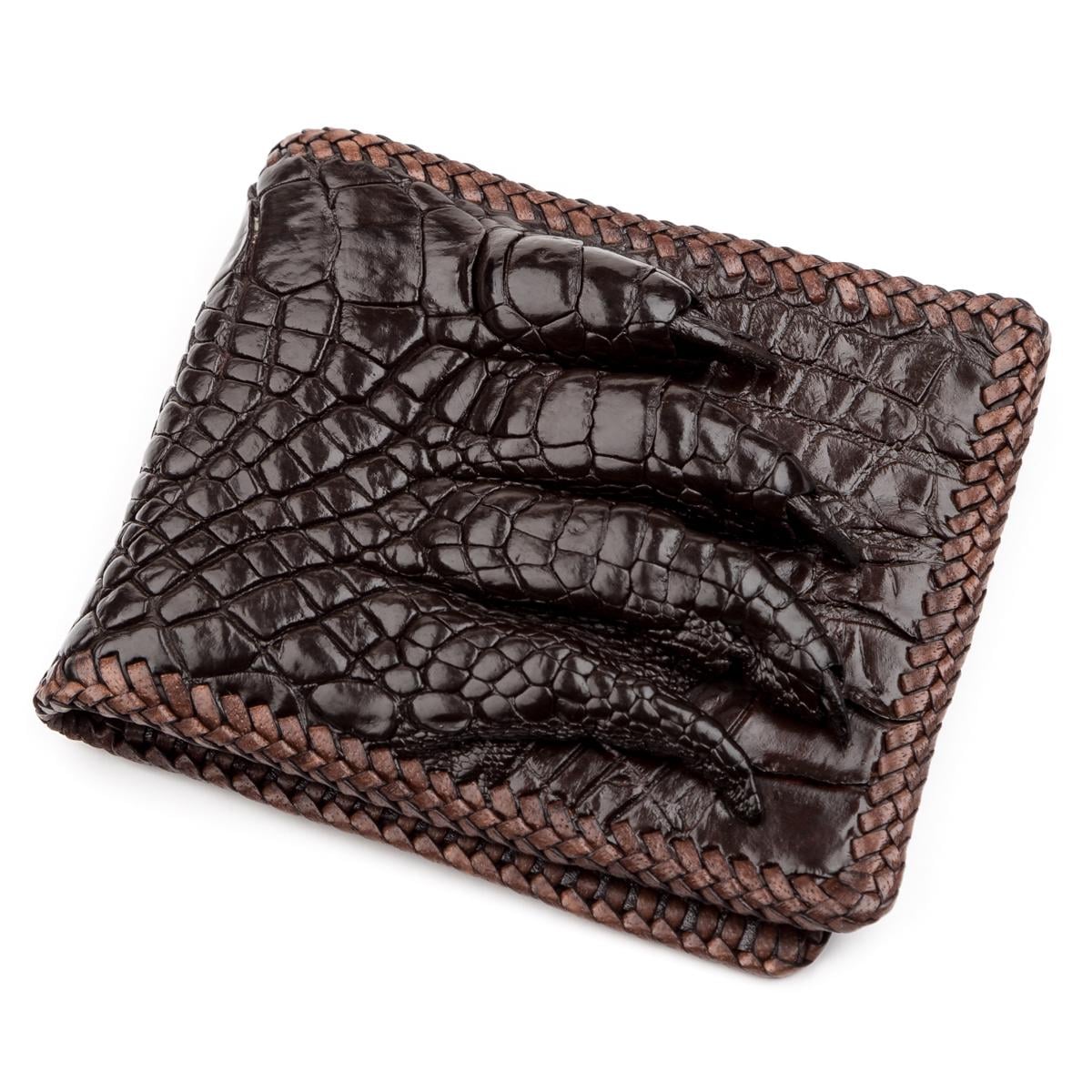 Портмоне Crocodile Leather 18229 из натуральной кожи крокодила Коричневый
