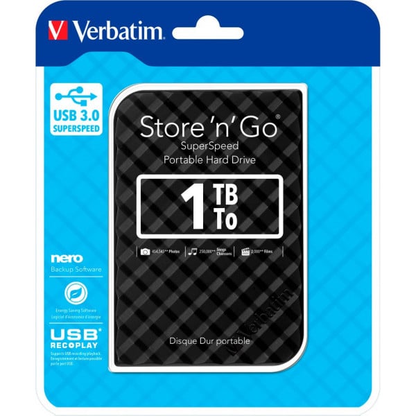 Жорсткий диск Verbatim USB 1TB Store n Go Black (53194) - фото 2