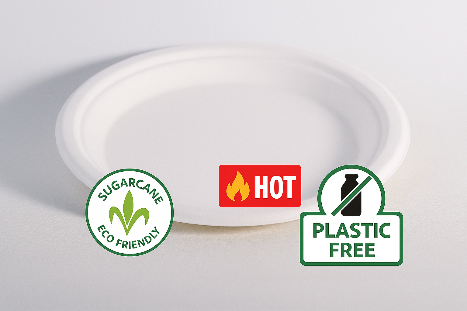 Одноразова тарілка з цукрової тростини 18 см 50 шт. (00000000435) - фото 3 Одноразова тарілка з цукрової тростини 18 см 50 шт. (00000000435) - фото 3