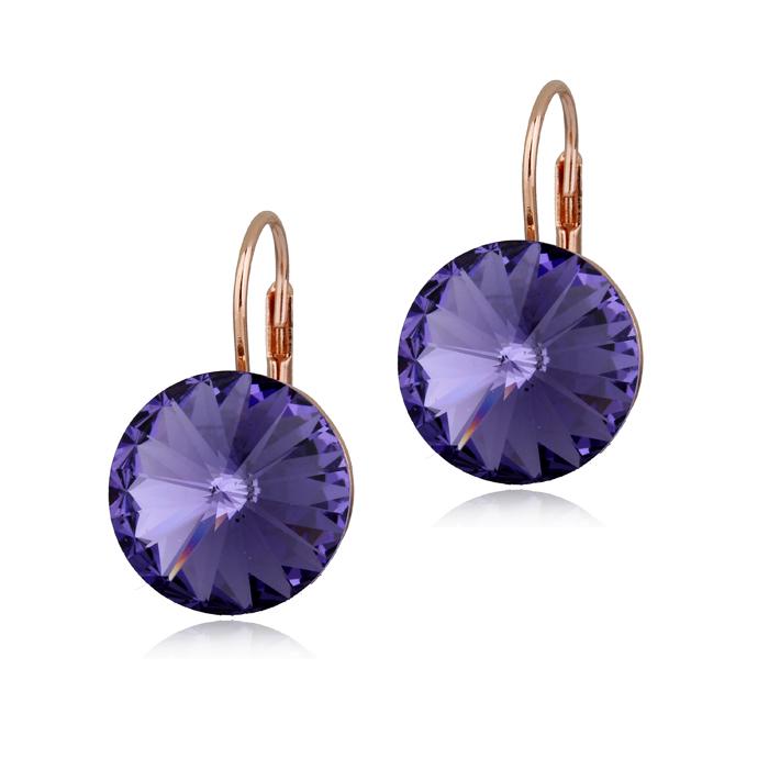Серьги с кристаллами Сваровски Italina 085947b Фиолетовый/Сиреневый