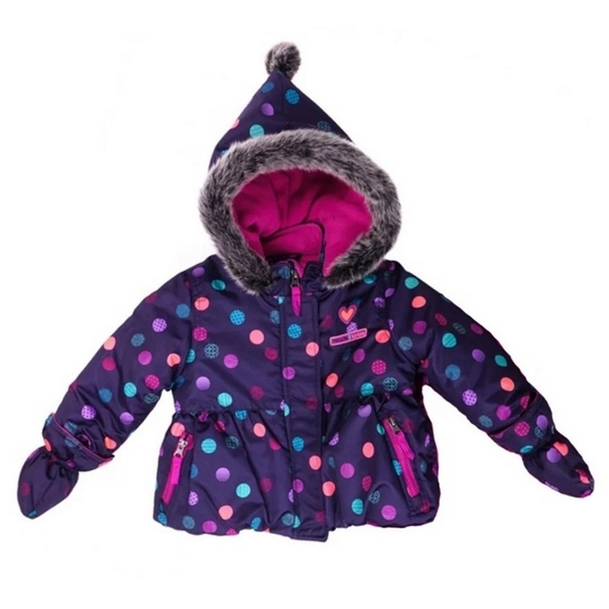 Куртка дитяча зимова Peluche&Tartine F16MS32 для дівчинки 90-98 см Чорничний (F16MS32-Blackberry-2)