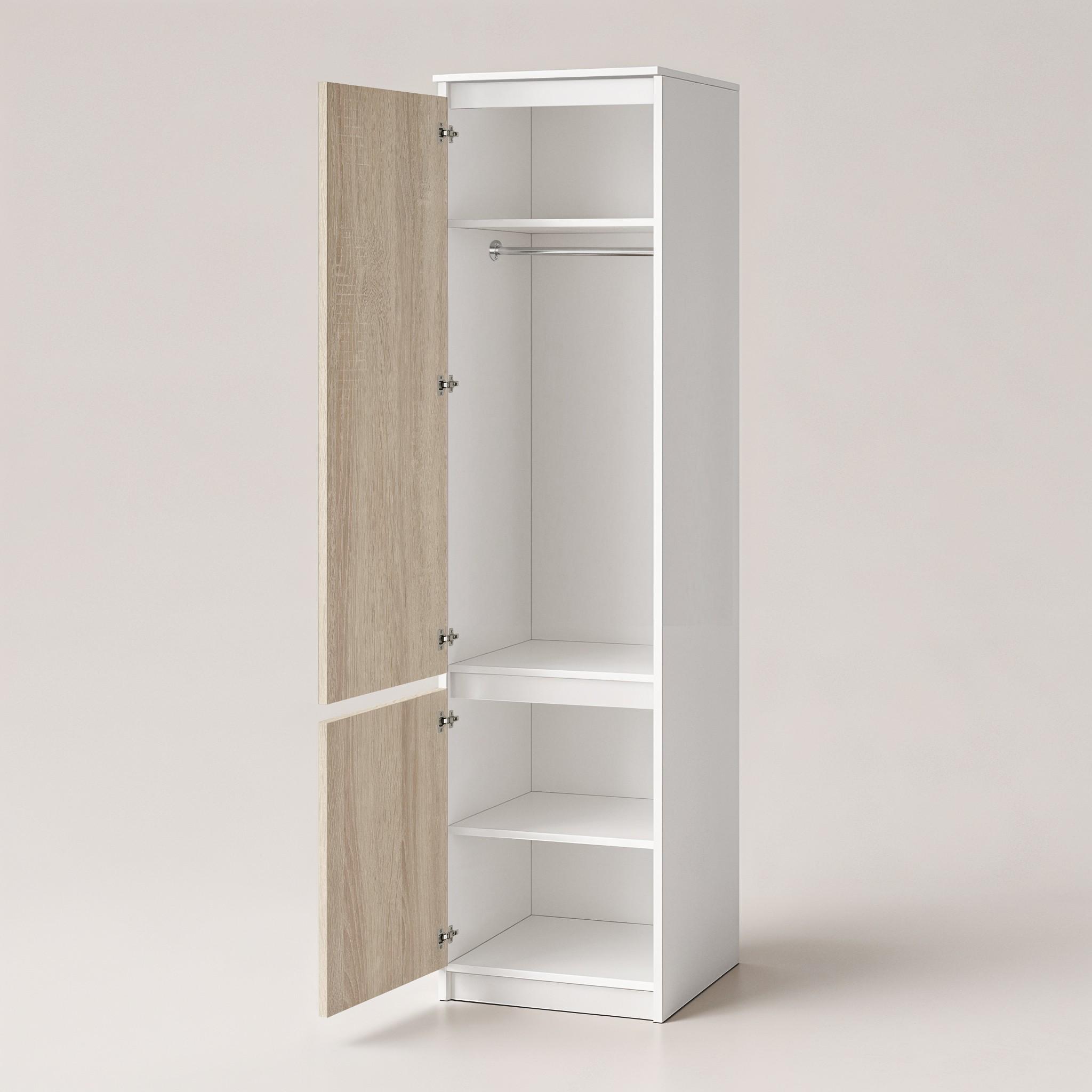 Шкаф-пенал со штангой T-218 500х498х2117 мм Белый/Дуб Сонома - фото 2