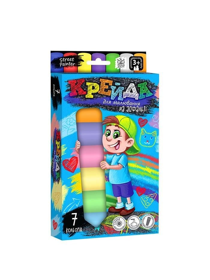 Набір крейди Danko Toys для малювання на асфальті велика 7 шт. (KR-394-B-2)