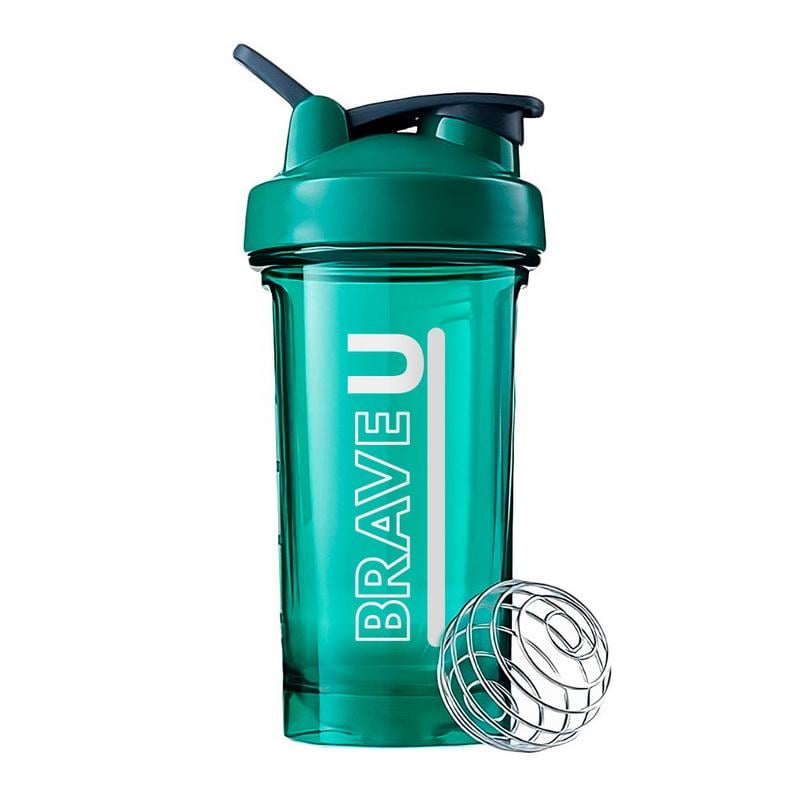 Шейкер для протеїну та спортивного харчування з металевою кулькою Brave U Premium Shaker 500 мл Зелений
