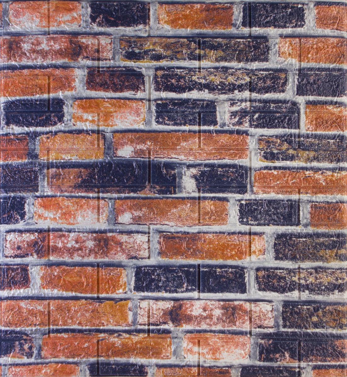 Панель самоклеюча 3D Sticker Wall звукоізоляційна 700x770x5 мм катеринославська цегла Сіро-синій