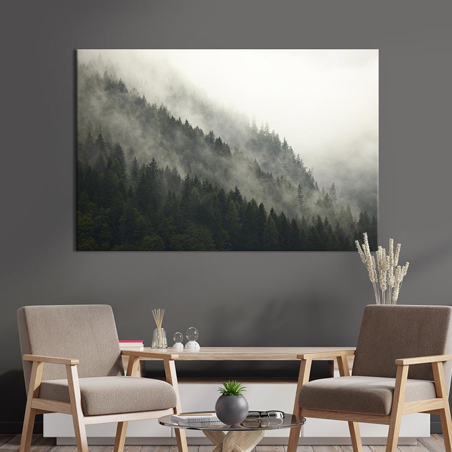 Картина на холсте Туманный лес 51x34 см (572-1)