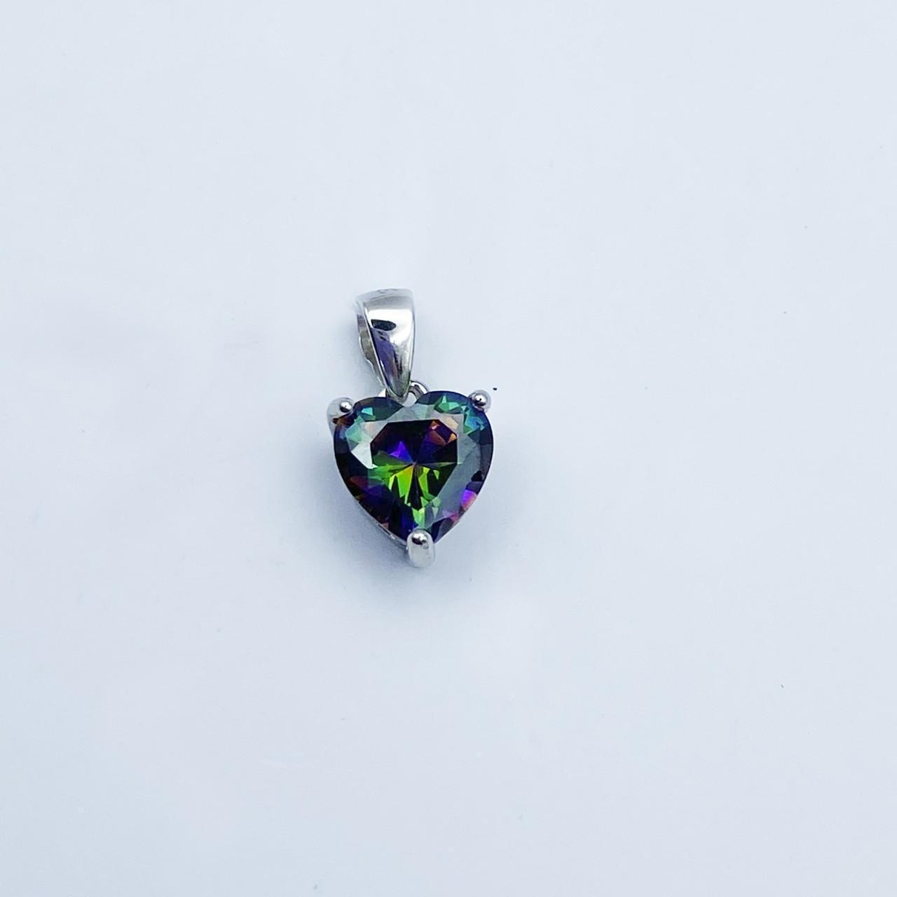 Серебряный кулон с мистик топазом Сердце 1,4 г (2208068821)