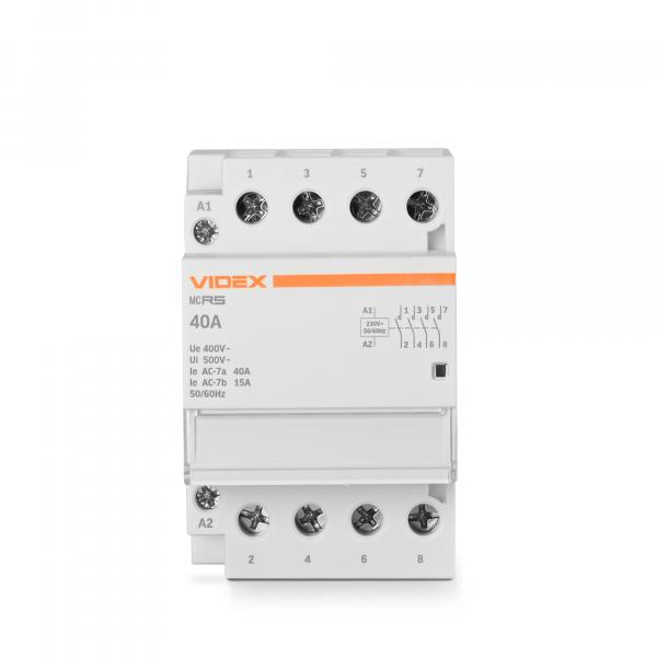 Контактор модульний Videx 4п 40А 4НВ VF-RS-MC4O-40 - фото 2 Контактор модульний Videx 4п 40А 4НВ VF-RS-MC4O-40 - фото 2