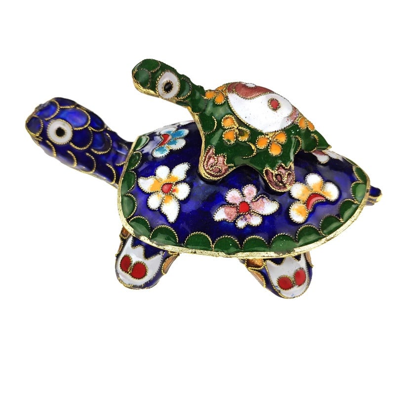 Шкатулка клуазоне Черепаха 6,5х11х7 см Синий (C1692)