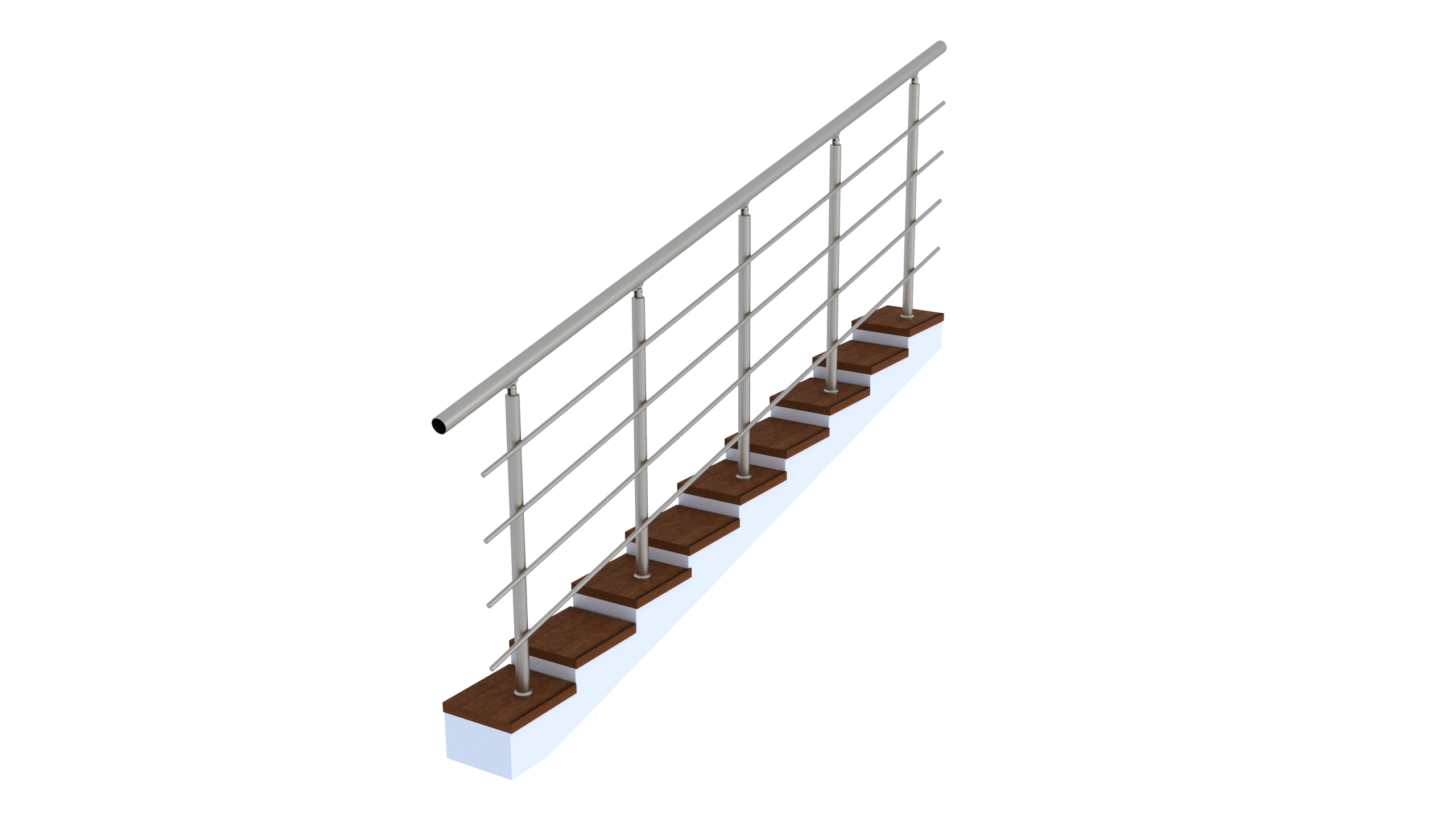 Комплект поручнів без леєротримачів алюмінієвих L 4 м на 4 леєра (27731176)