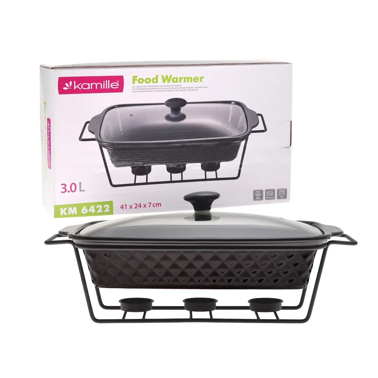 Мармит Kamille KM-6422 керамический прямоугольный 3 л (2249483680)