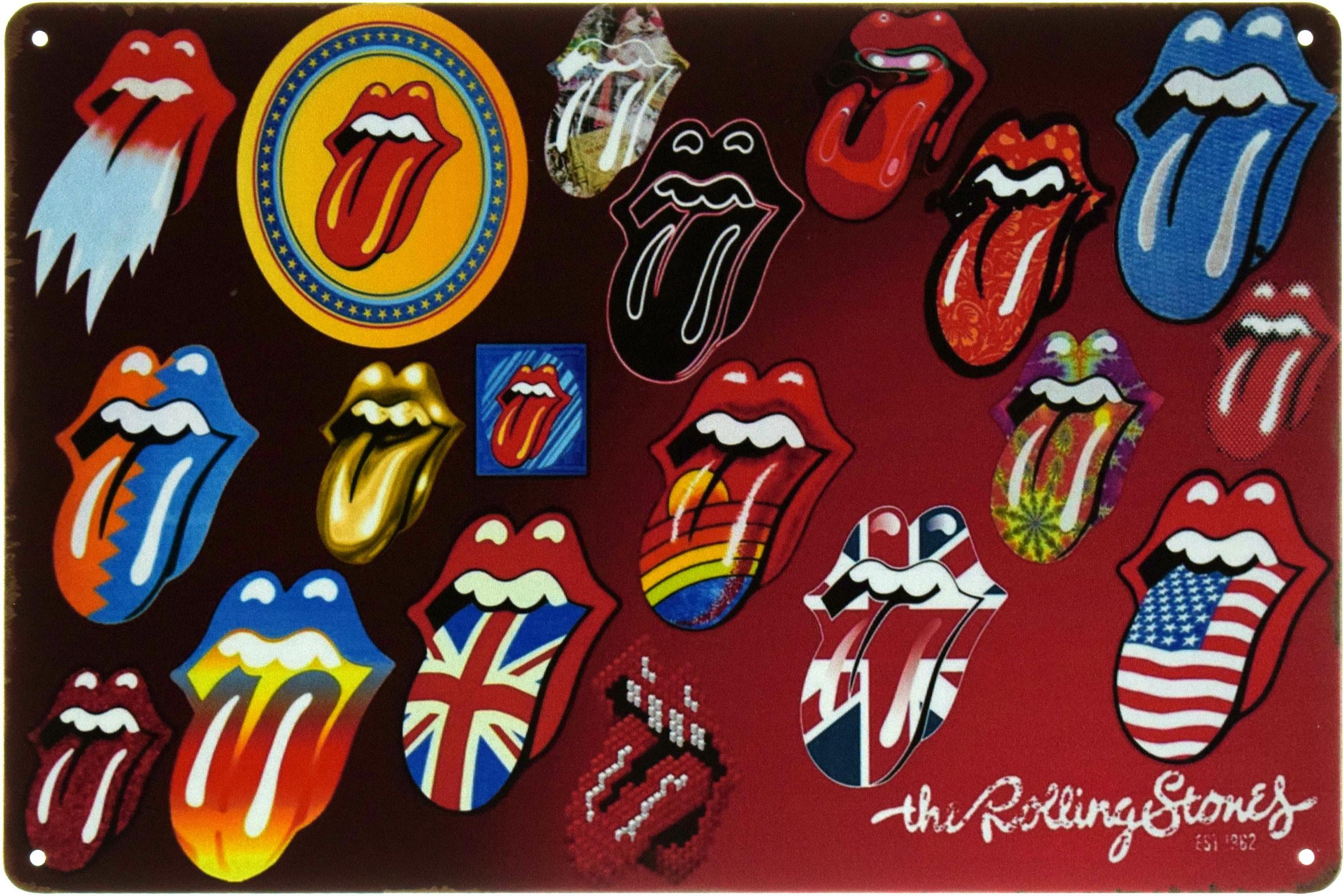 Металлическая табличка The Rolling Stones Est 1962 20x30 см