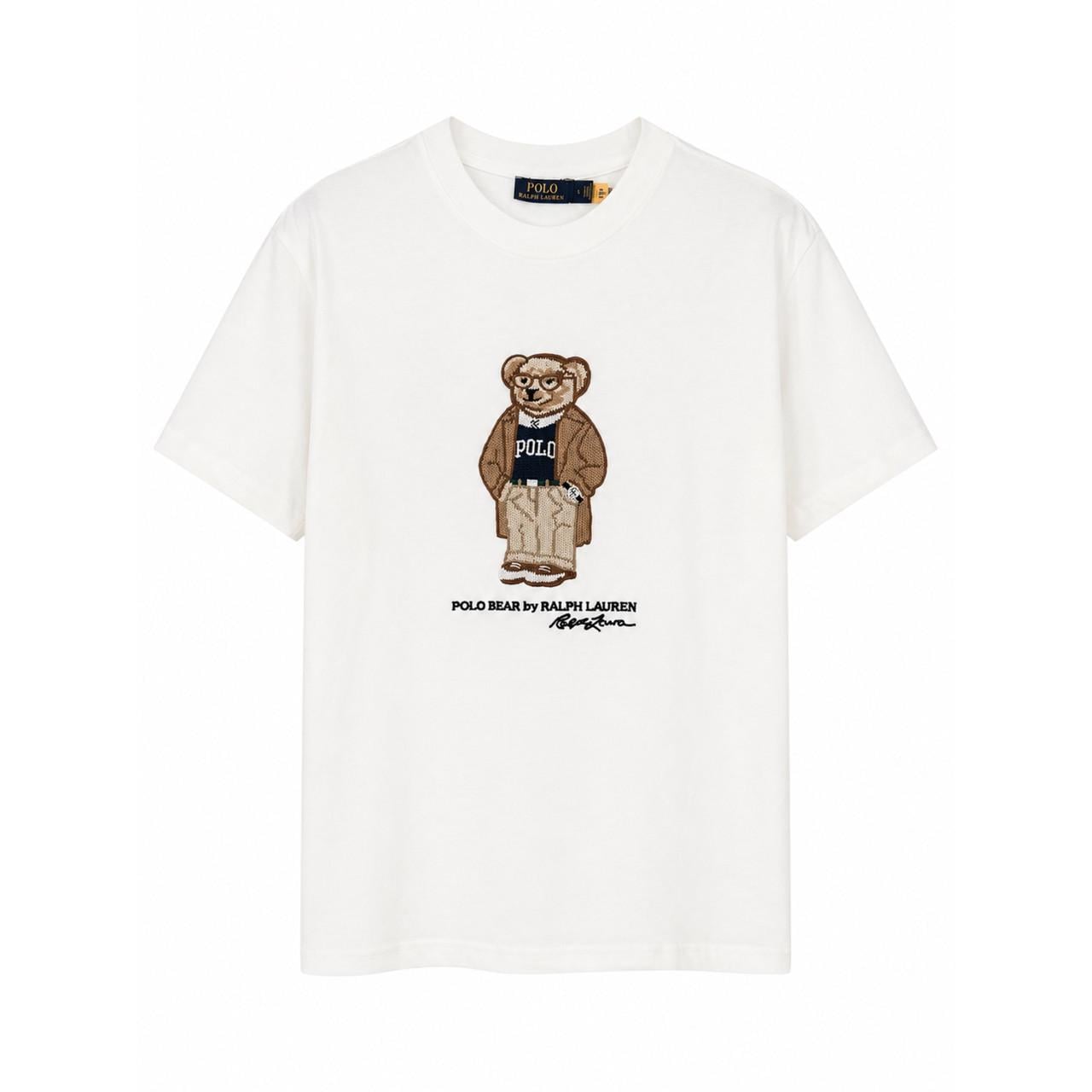 Футболка Polo Ralph Lauren Oversize Premium з принтом плетеного ведмедика White